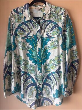 Sundance Teal, Yellow & Blue Floral Shirt